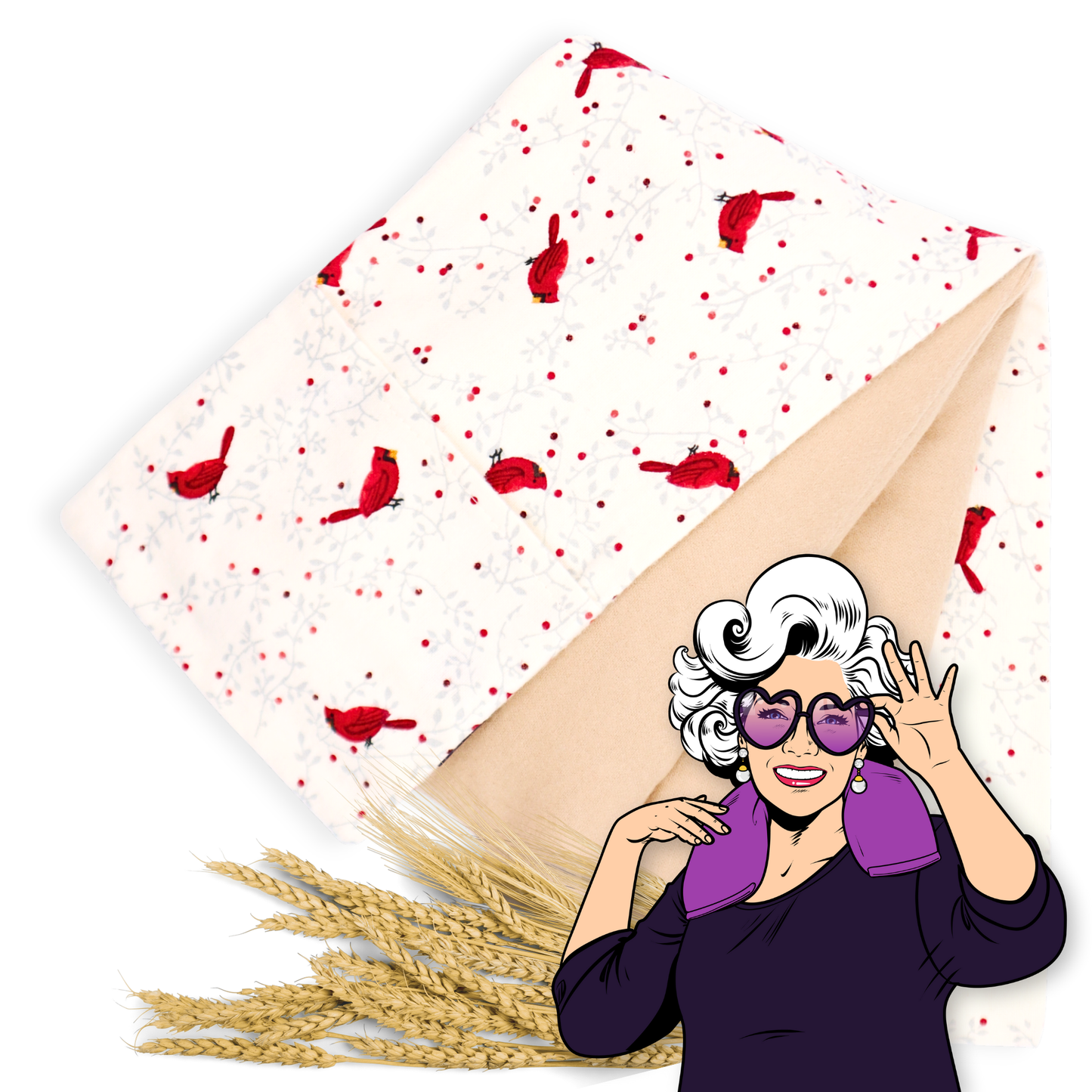 Scarlet Cardinals on Ivory Canvas