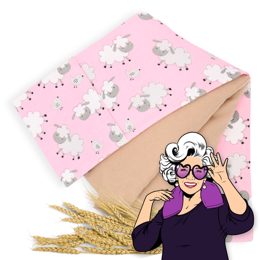 Pink Meadow, Sheep and Bird Harmony