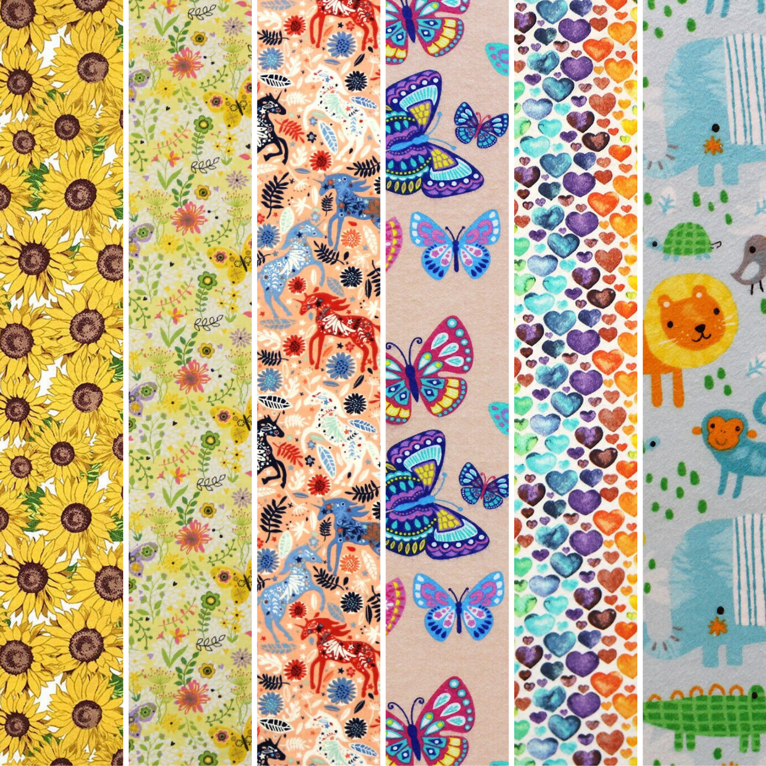 Summer pattern, butterflies, rabbits, unicorns pattern 